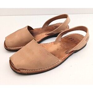 Pons Women's Tan Leather Slingback Sandals